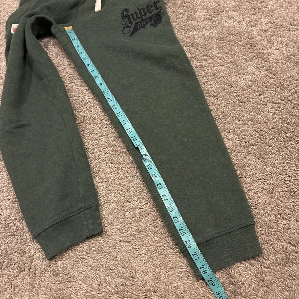 Superdry Mens Graphic Tracksuit Trousers Joggers Medium Green Cotton Drawstring